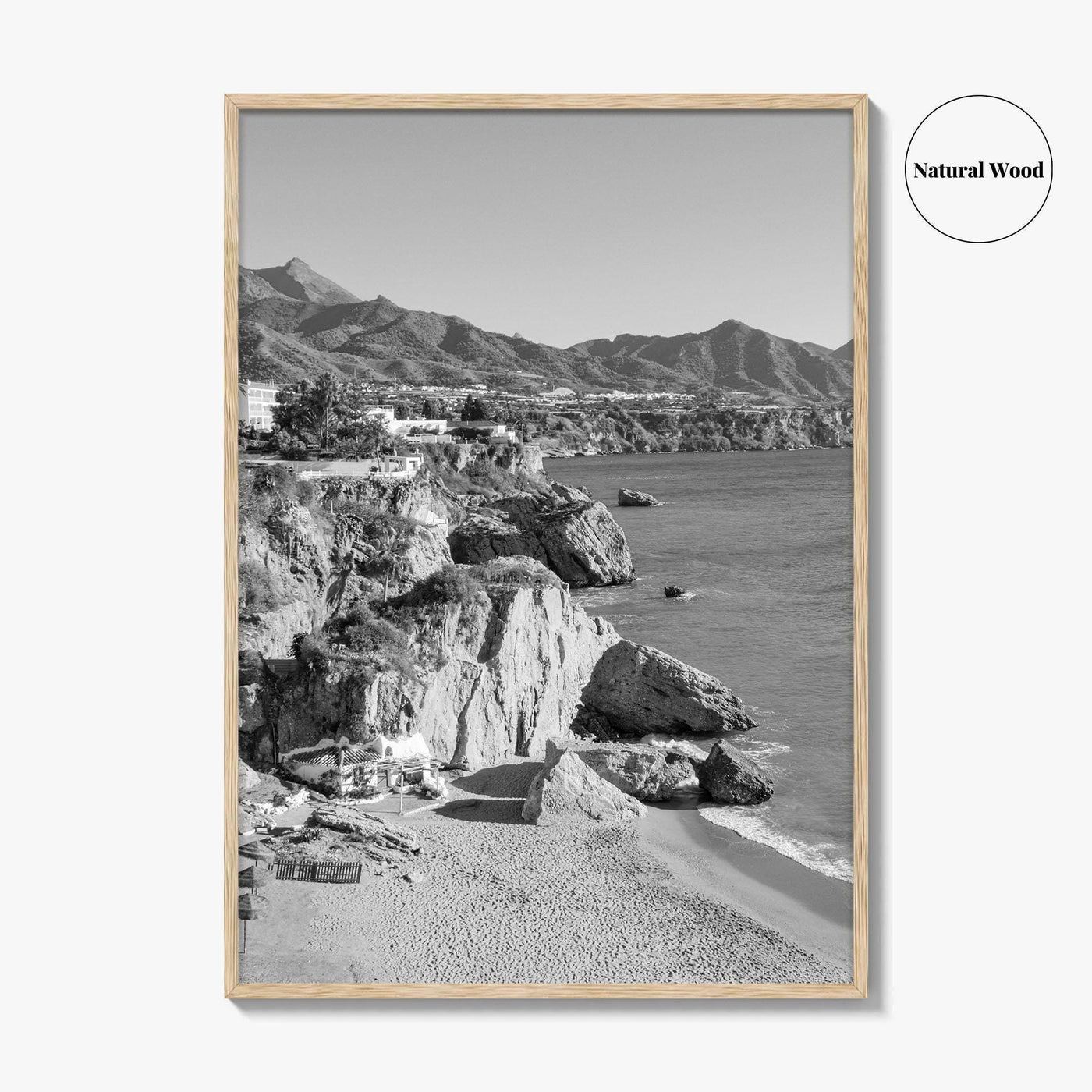 Nerja Black and White Fine Art Photo Print, Costa del Sol Spain Poster