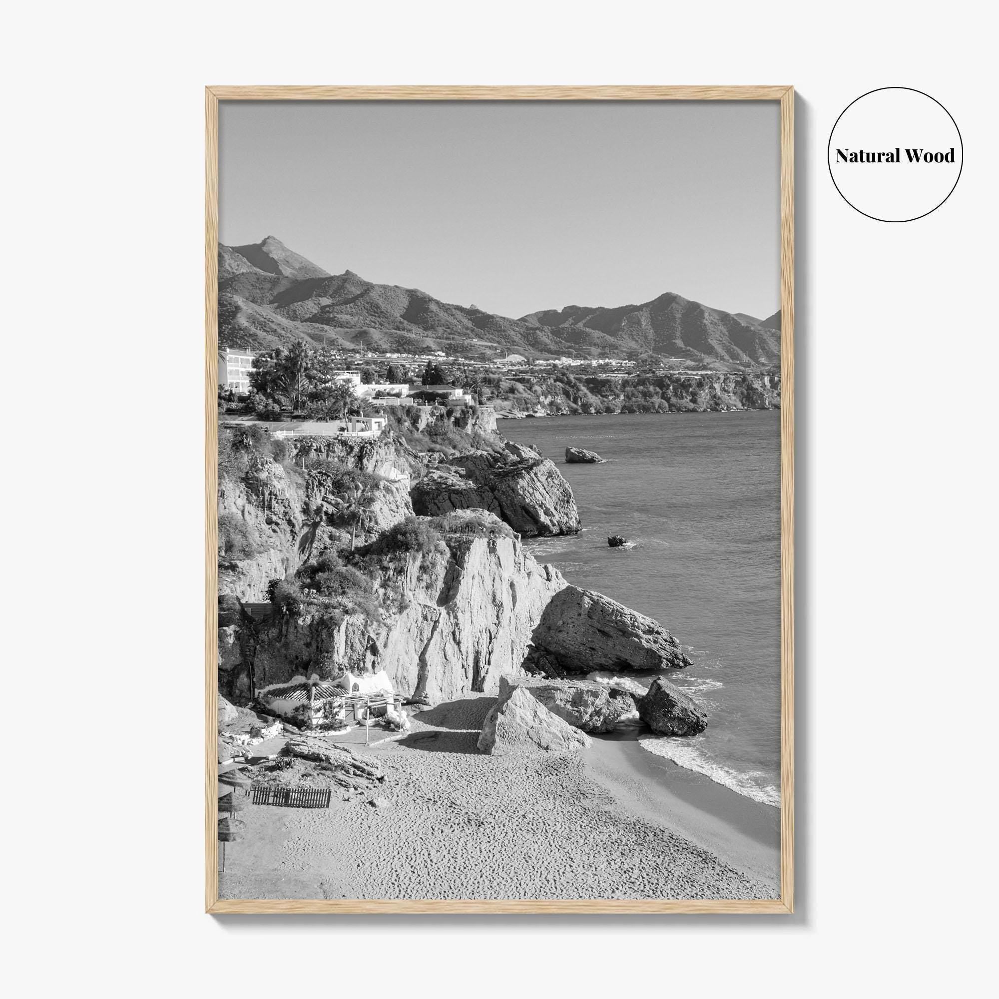 Nerja Black and White Fine Art Photo Print, Costa del Sol Spain Poster