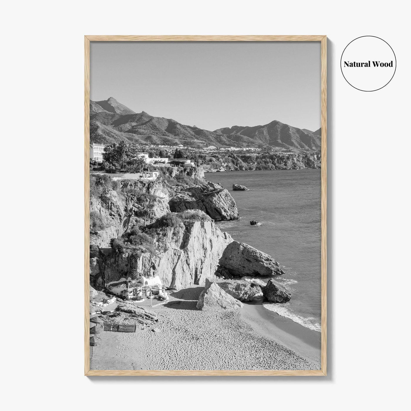 Nerja Black and White Fine Art Photo Print, Costa del Sol Spain Poster