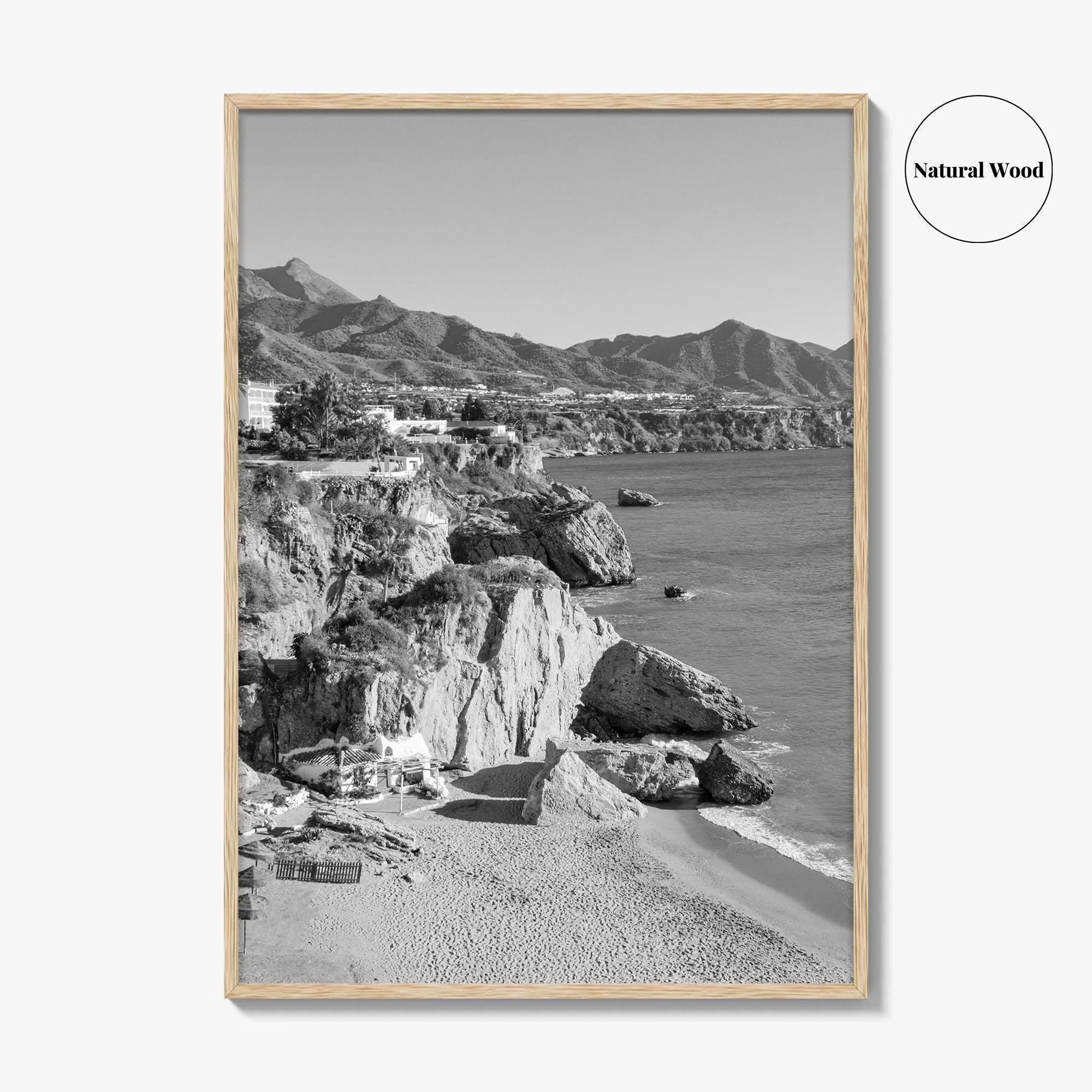 Nerja Black and White Fine Art Photo Print, Costa del Sol Spain Poster