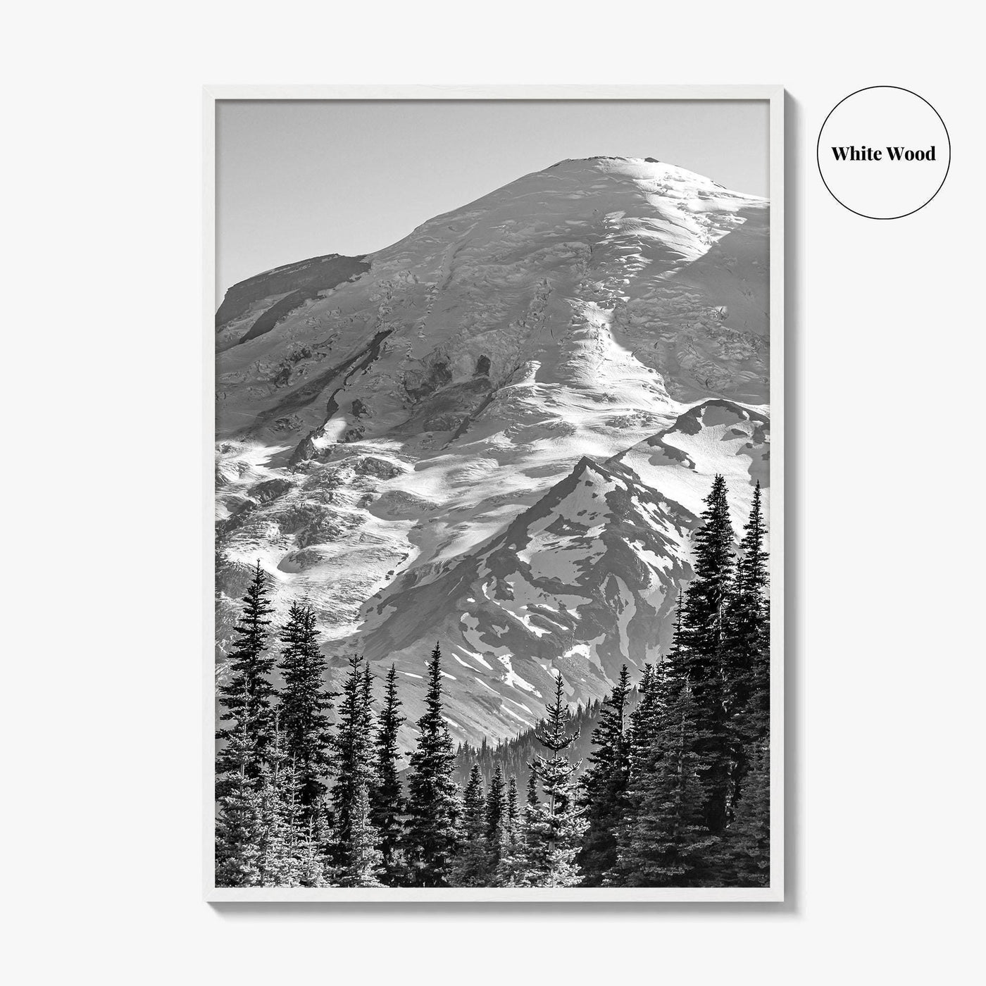 Mount Rainier Black and White Fine Art Photo Print, Sunrise Point, Washington, Pacific Northwest