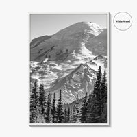 Mount Rainier Black and White Fine Art Photo Print, Sunrise Point, Washington, Pacific Northwest