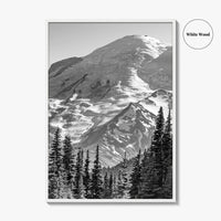 Mount Rainier Black and White Fine Art Photo Print, Sunrise Point, Washington, Pacific Northwest
