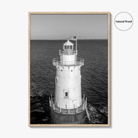 Sakonnet Point Black and White Fine Art Photo Print, Rhode Island Lighthouse Poster