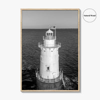 Sakonnet Point Black and White Fine Art Photo Print, Rhode Island Lighthouse Poster