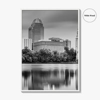 Springfield Massachusetts Skyline Black and White Fine Art Photo Print, Wall Decor Poster, USA