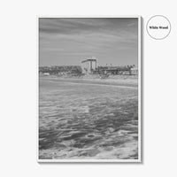 Pacific Beach Black and White Fine Art Photo Print, San Diego Pier California Poster