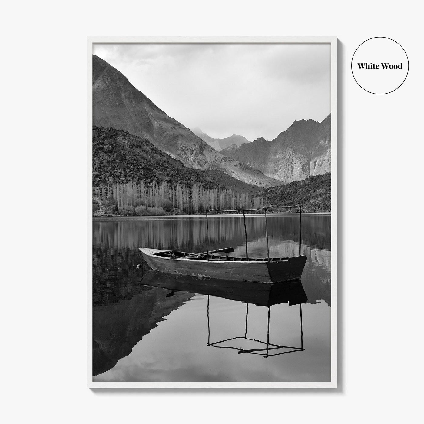 Upper Kachura Lake Black and White Fine Art Photo Print, Skardu Landscape Poster