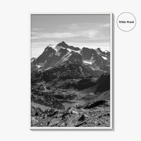 North Cascades Black and White Fine Art Photo Print, Mount Shuksan Washington Poster
