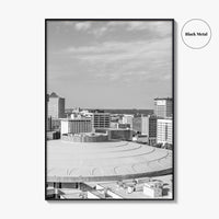 Wichita Skyline Black and White Fine Art Photo Print, Downtown, Kansas USA, Wall Poster