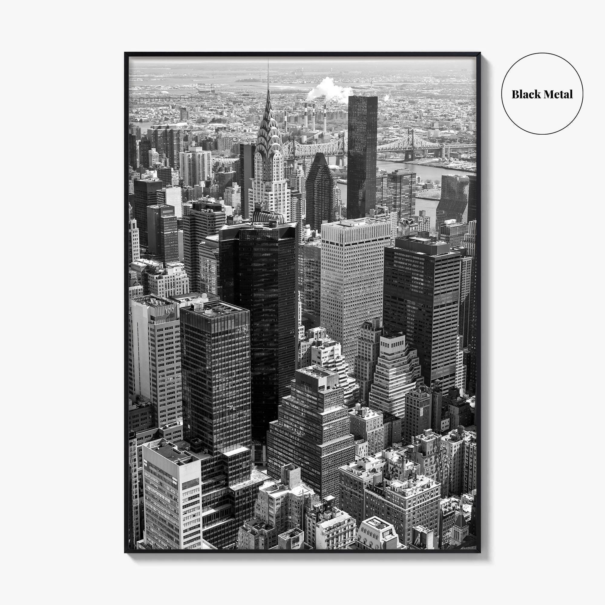 New York City Skyline Black and White Fine Art Photo Print, Manhattan Poster