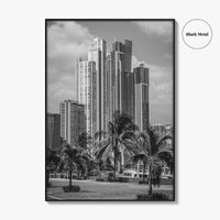 Panama City Skyline Black and White Fine Art Photo Print, Panama Wall Poster