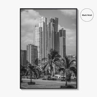 Panama City Skyline Black and White Fine Art Photo Print, Panama Wall Poster