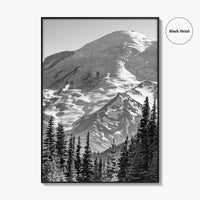 Mount Rainier Black and White Fine Art Photo Print, Sunrise Point, Washington, Pacific Northwest