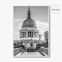 St Paul's Cathedral Black and White Fine Art Photo Print, London Millennium Bridge Poster