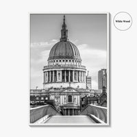 St Paul's Cathedral Black and White Fine Art Photo Print, London Millennium Bridge Poster