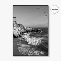 Southern California Black and White Fine Art Photo Print, Coastline Poster