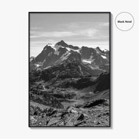 North Cascades Black and White Fine Art Photo Print, Mount Shuksan Washington Poster