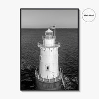 Sakonnet Point Black and White Fine Art Photo Print, Rhode Island Lighthouse Poster