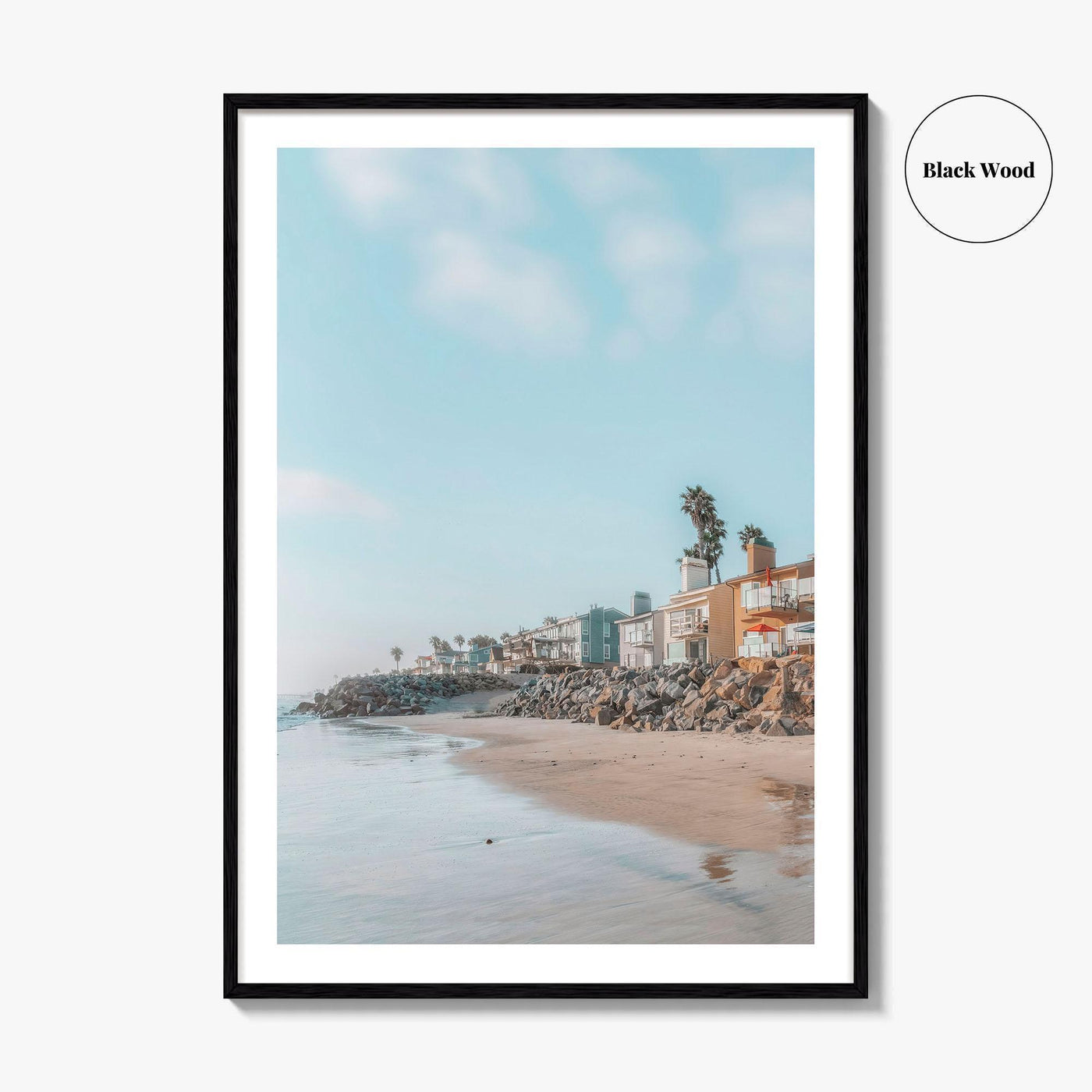 Carlsbad Fine Art Photo Print, California Beach Houses, Oceanfront Wall Poster USA