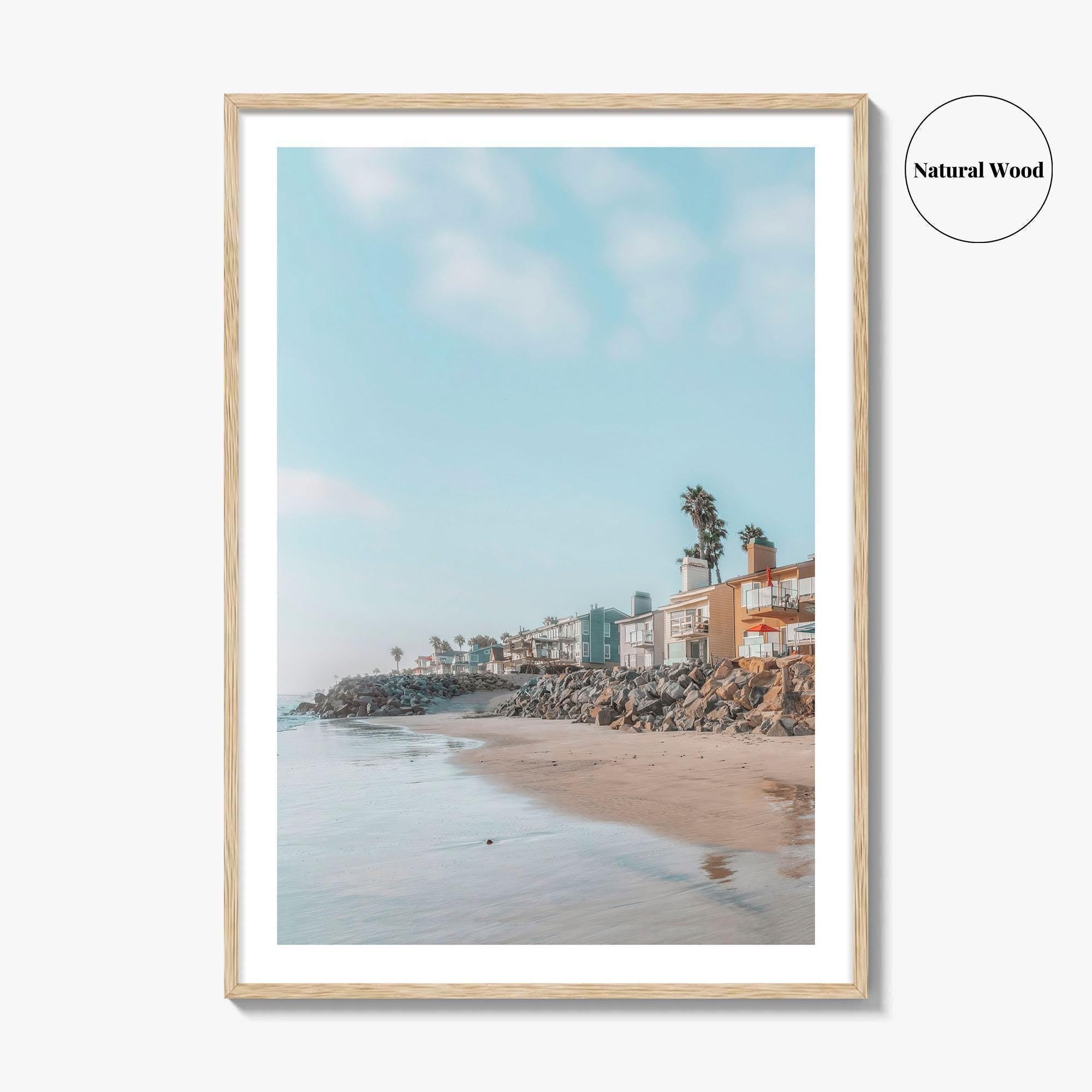 Carlsbad Fine Art Photo Print, California Beach Houses, Oceanfront Wall Poster USA