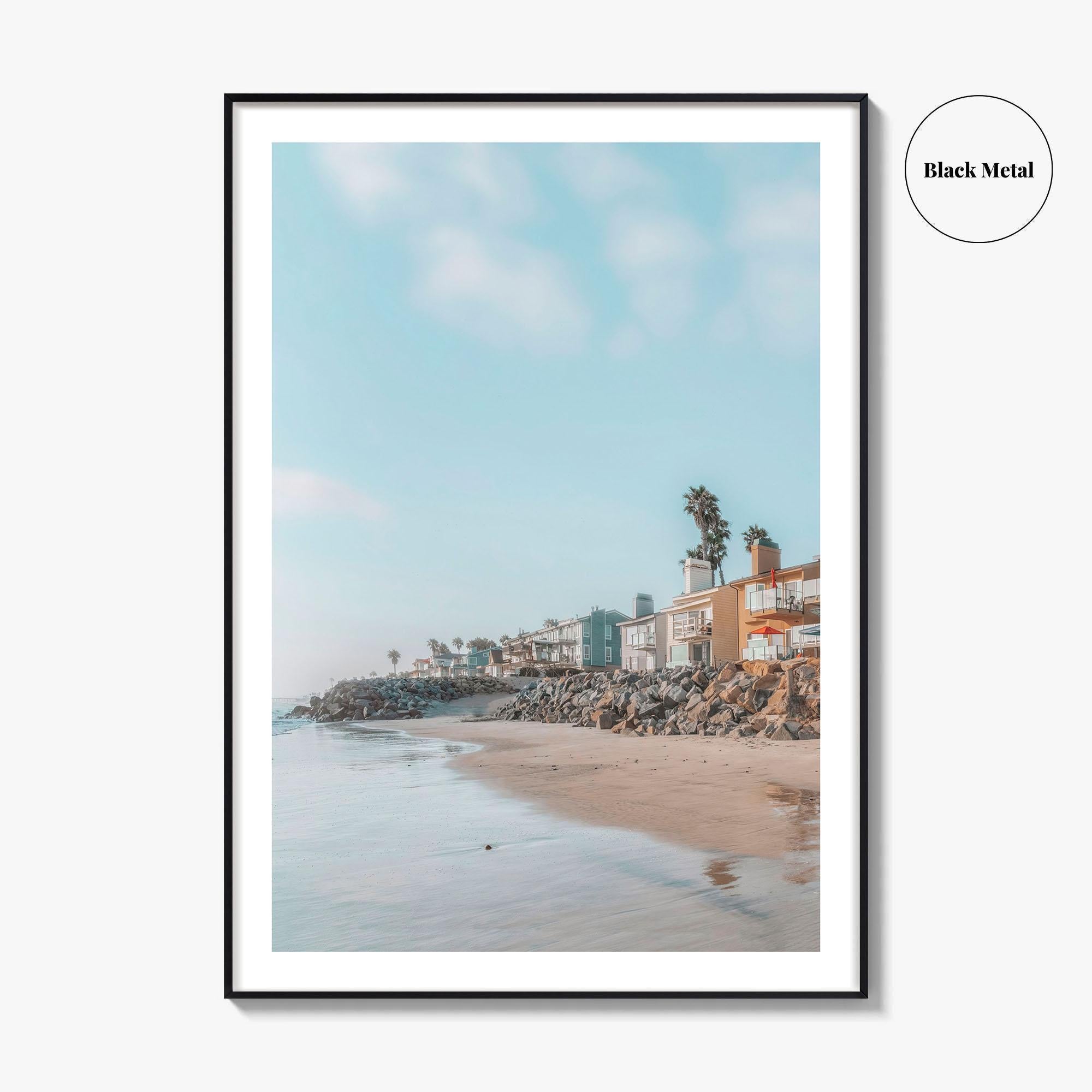 Carlsbad Fine Art Photo Print, California Beach Houses, Oceanfront Wall Poster USA
