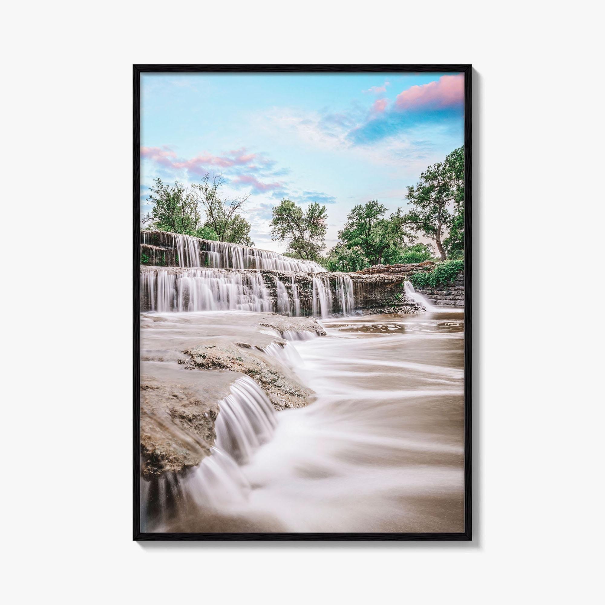 Fort Worth Fine Art Photo Print, Airfield Falls Waterfall, Texas, USA, Wall Decor, Poster