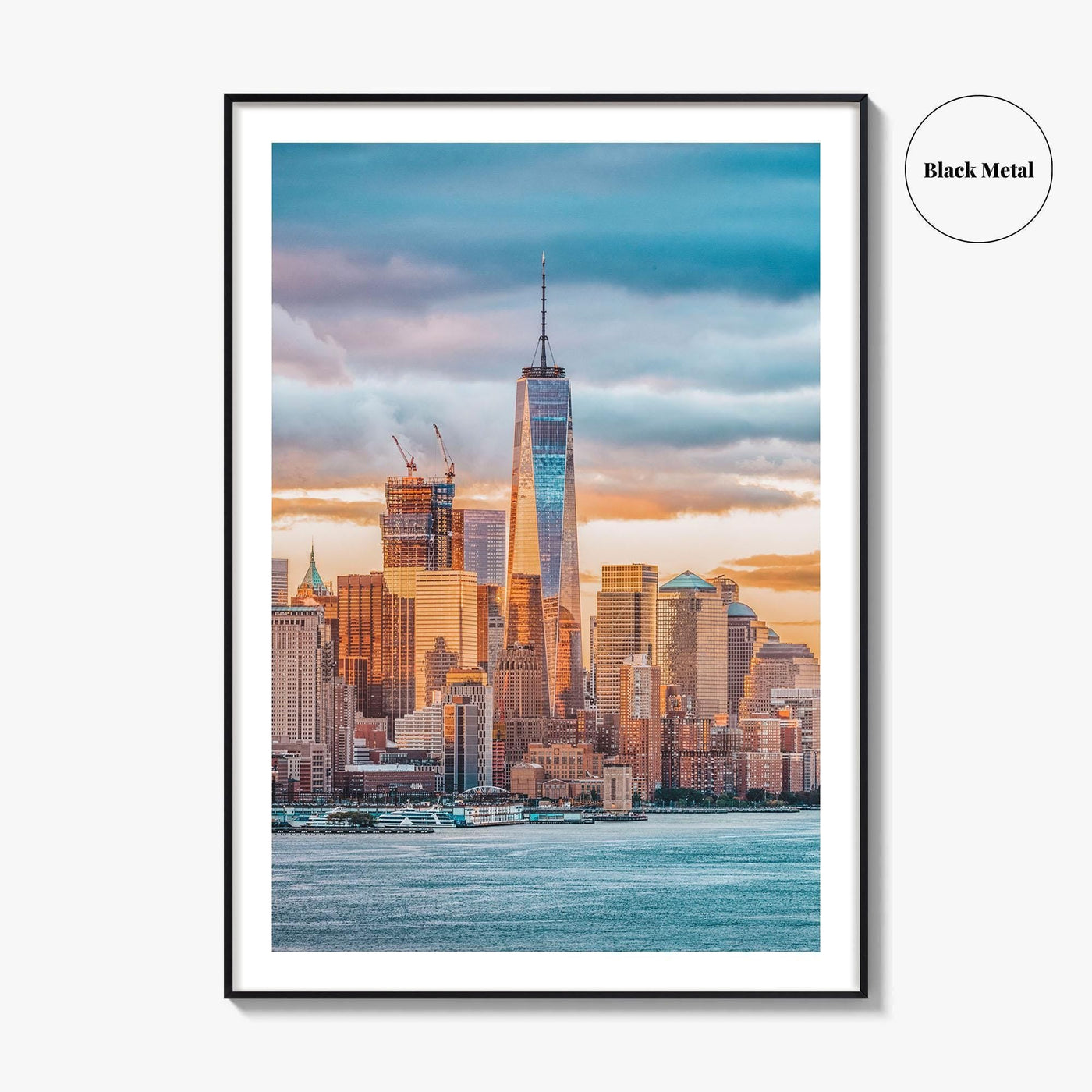 New York City Skyline Fine Art Photo Print, Financial District, Hudson River, NYC Poster