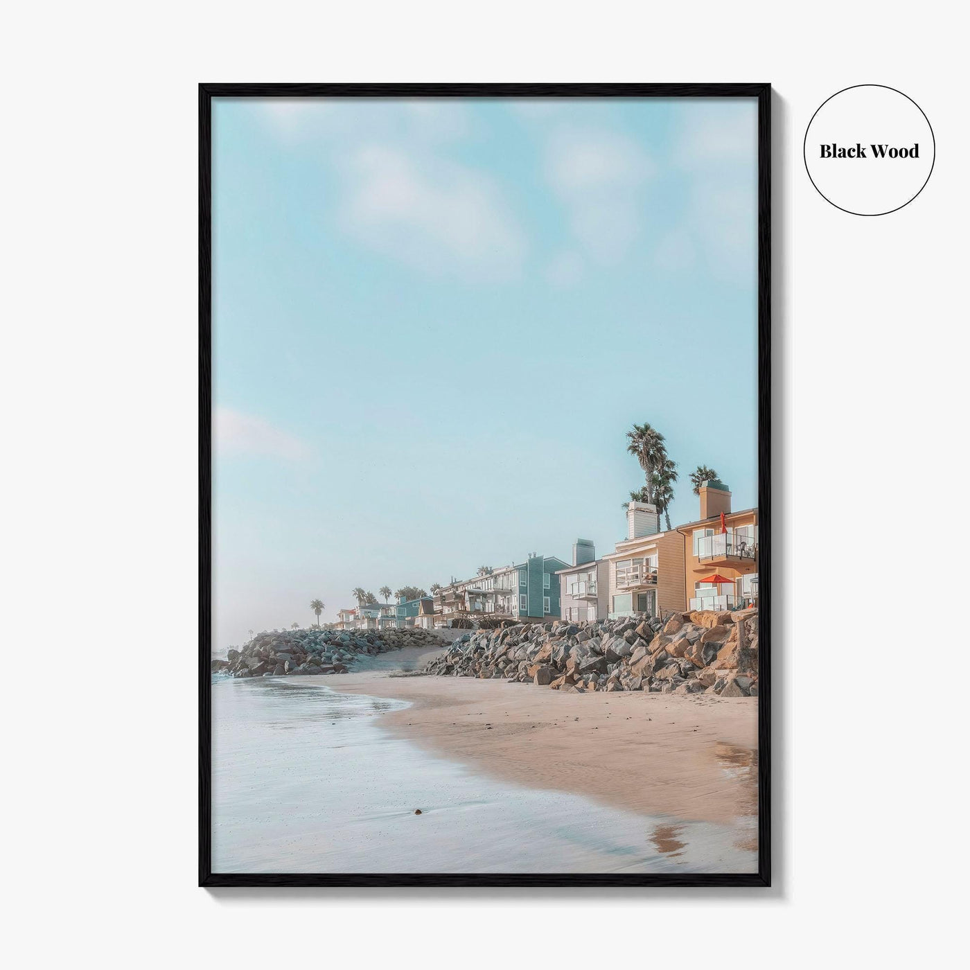 Carlsbad Fine Art Photo Print, California Beach Houses, Oceanfront Wall Poster USA
