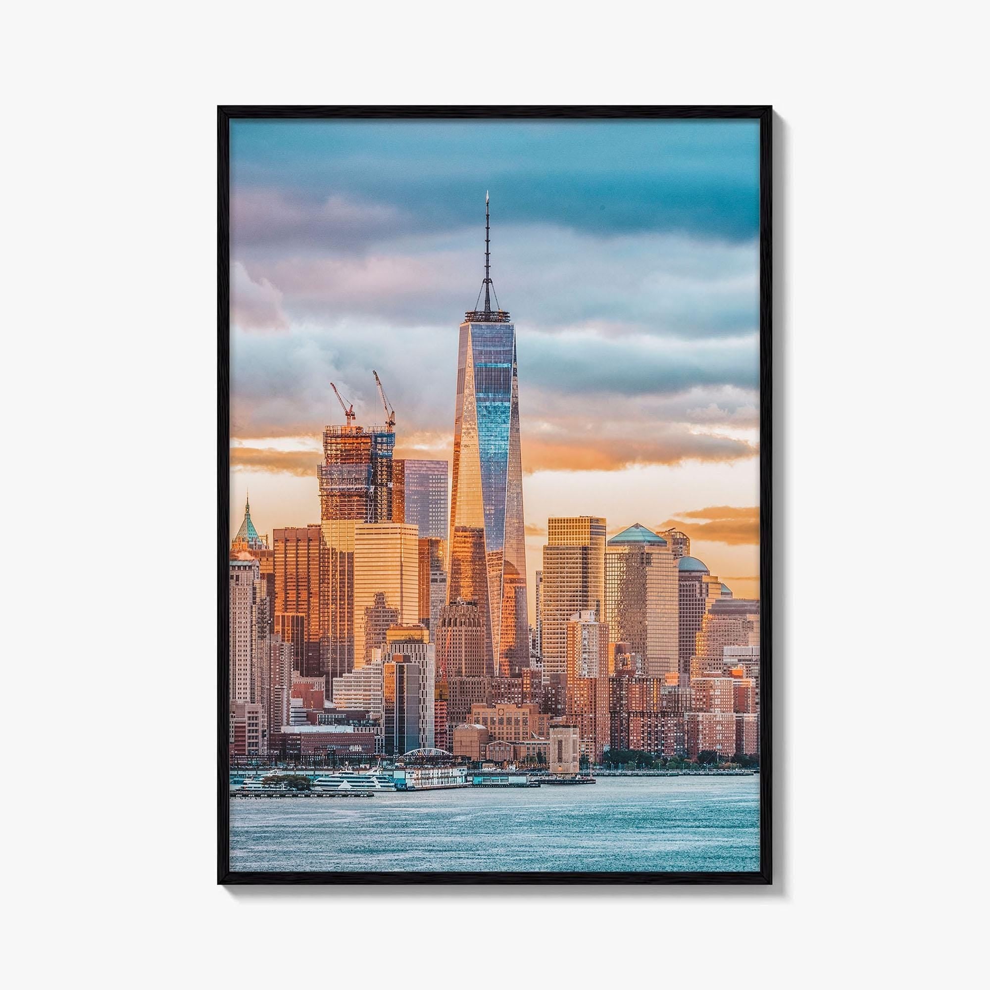 New York City Skyline Fine Art Photo Print, Financial District, Hudson River, NYC Poster