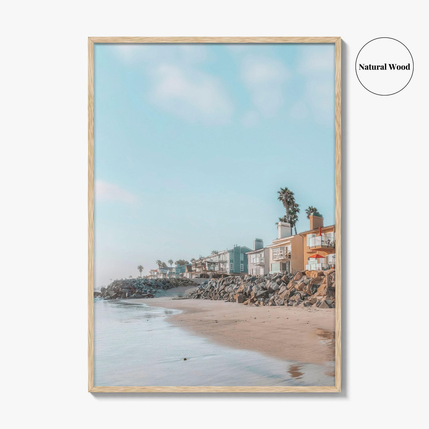 Carlsbad Fine Art Photo Print, California Beach Houses, Oceanfront Wall Poster USA