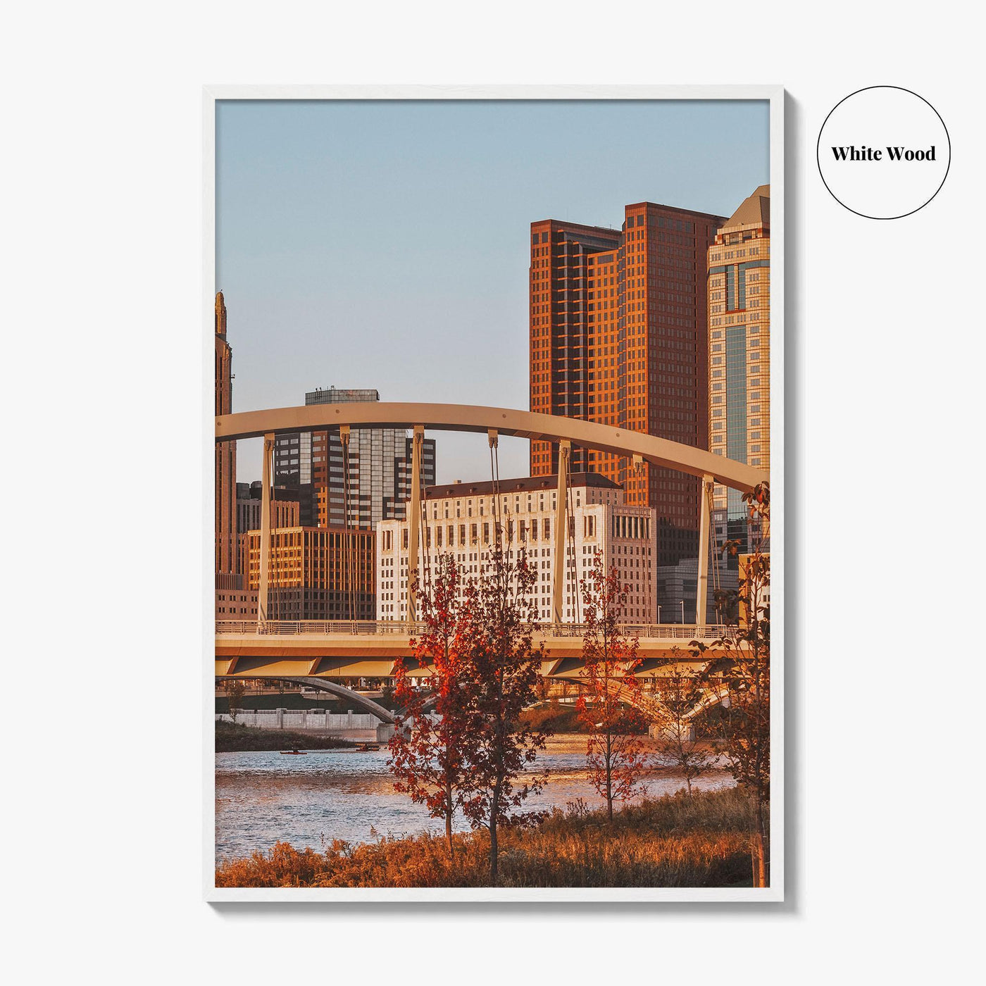 Columbus Ohio Skyline Fine Art Photo Print, Main Street Bridge, Wall Decor Poster, USA