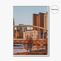 Columbus Ohio Skyline Fine Art Photo Print, Main Street Bridge, Wall Decor Poster, USA