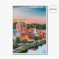 Augusta Skyline Fine Art Photo Print, Maine, Kennebec River, USA Wall Decor Poster