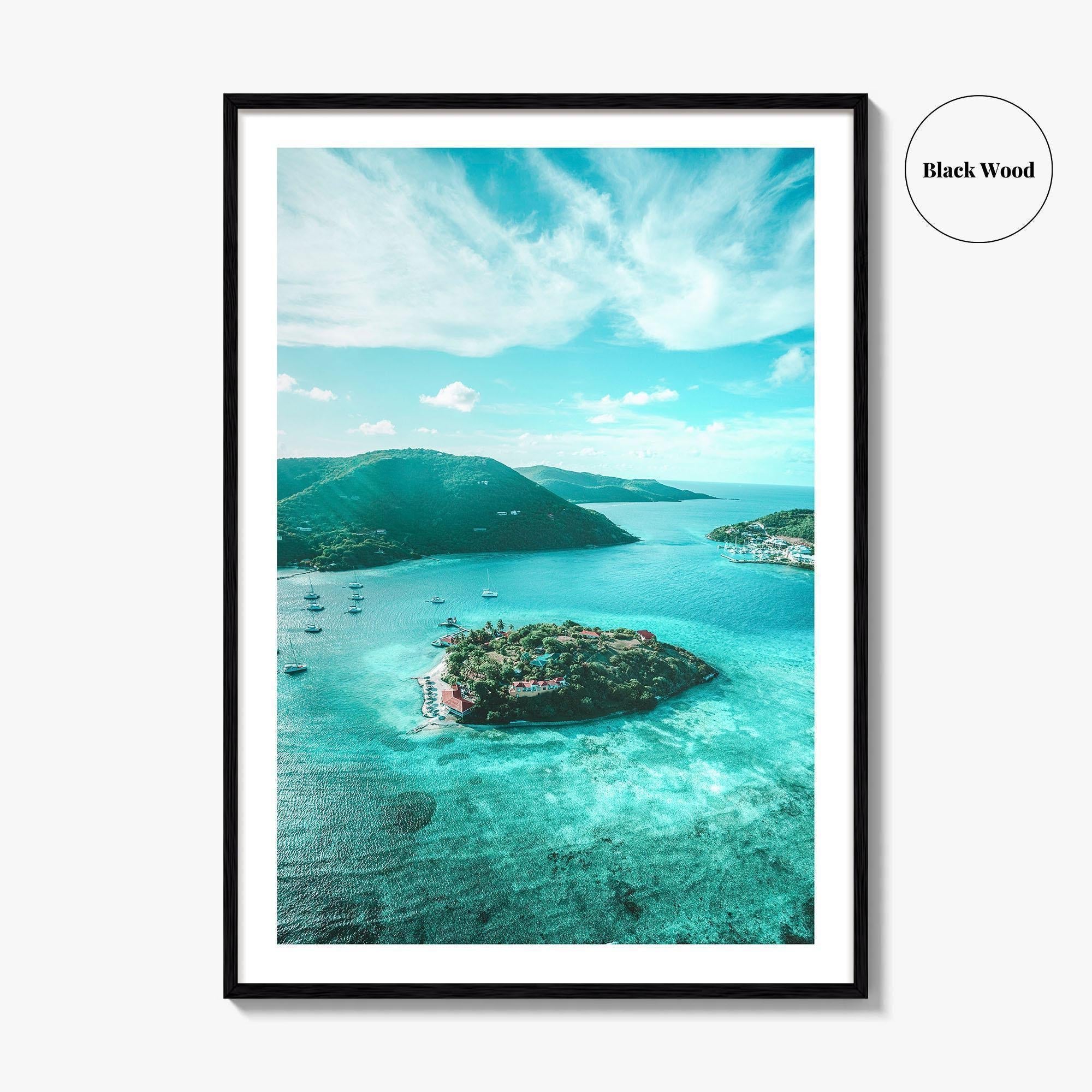 British Virgin Islands Fine Art Photo Print, Aerial BVI Wall Poster, Caribbean, Tortola
