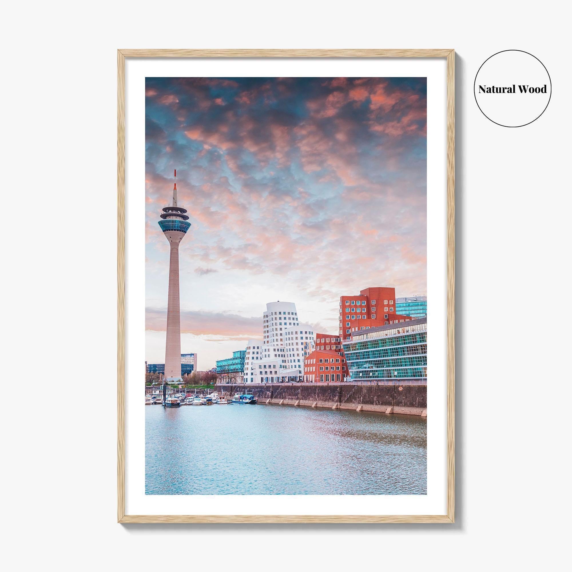 Dusseldorf Fine Art Photo Print, Rheinturm, Rhine, North Rhine-Westphalia, Germany Wall Art Poster