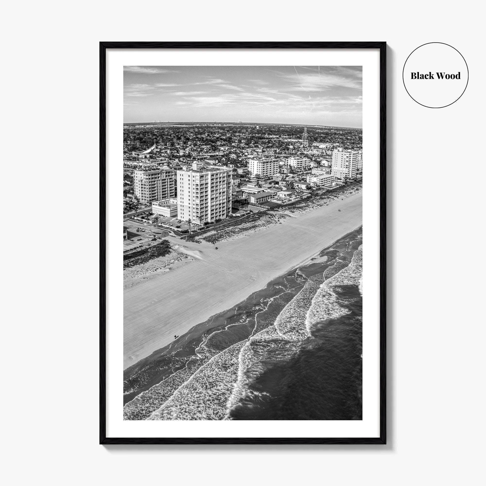 Jacksonville Beach Black and White Fine Art Photo Print, Florida USA, Atlantic Coast, Poster