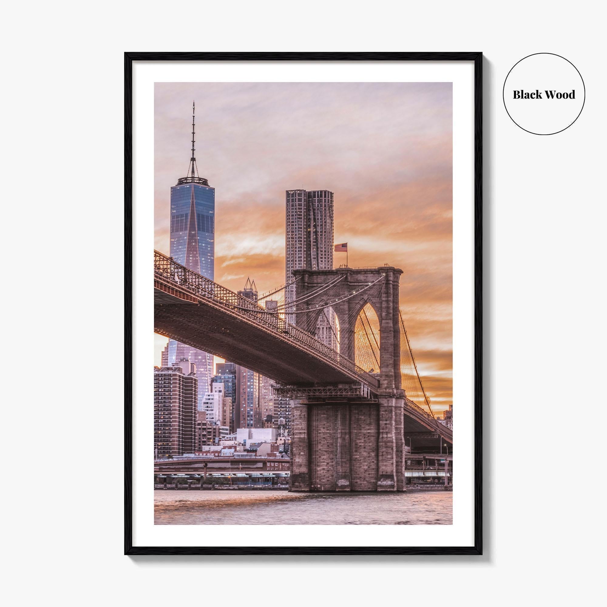Brooklyn Bridge Skyline Fine Art Photo Print, NYC, World Trade Center, New York Poster