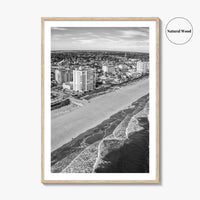 Jacksonville Beach Black and White Fine Art Photo Print, Florida USA, Atlantic Coast, Poster