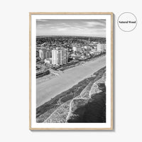 Jacksonville Beach Black and White Fine Art Photo Print, Florida USA, Atlantic Coast, Poster