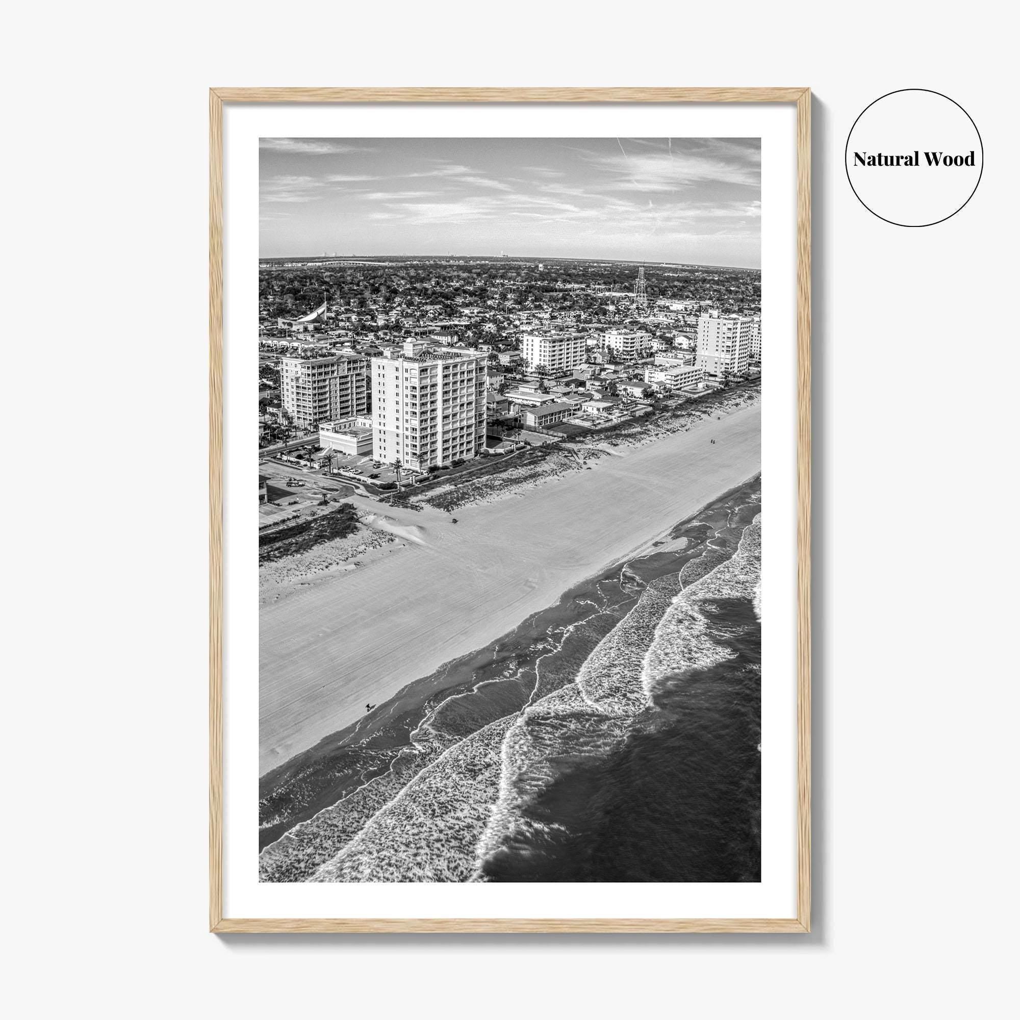 Jacksonville Beach Black and White Fine Art Photo Print, Florida USA, Atlantic Coast, Poster