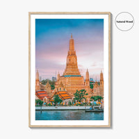 Bangkok Fine Art Photo Print, Wat Arun Temple, Chao Phraya River, Thailand Wall Poster