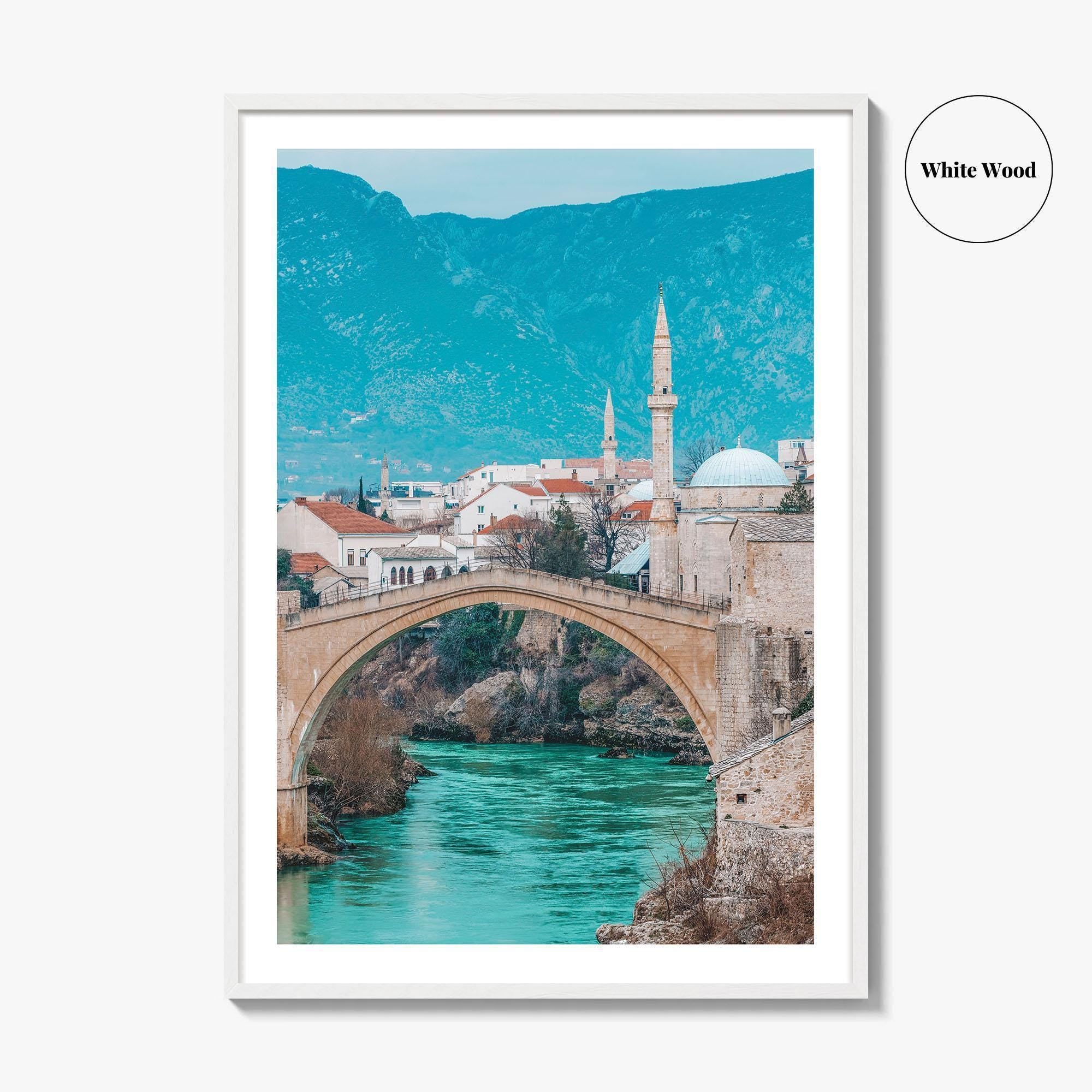 Mostar Fine Art Photo Print, Stari Most Old Bridge, Neretva River, Bosnia Herzegovina