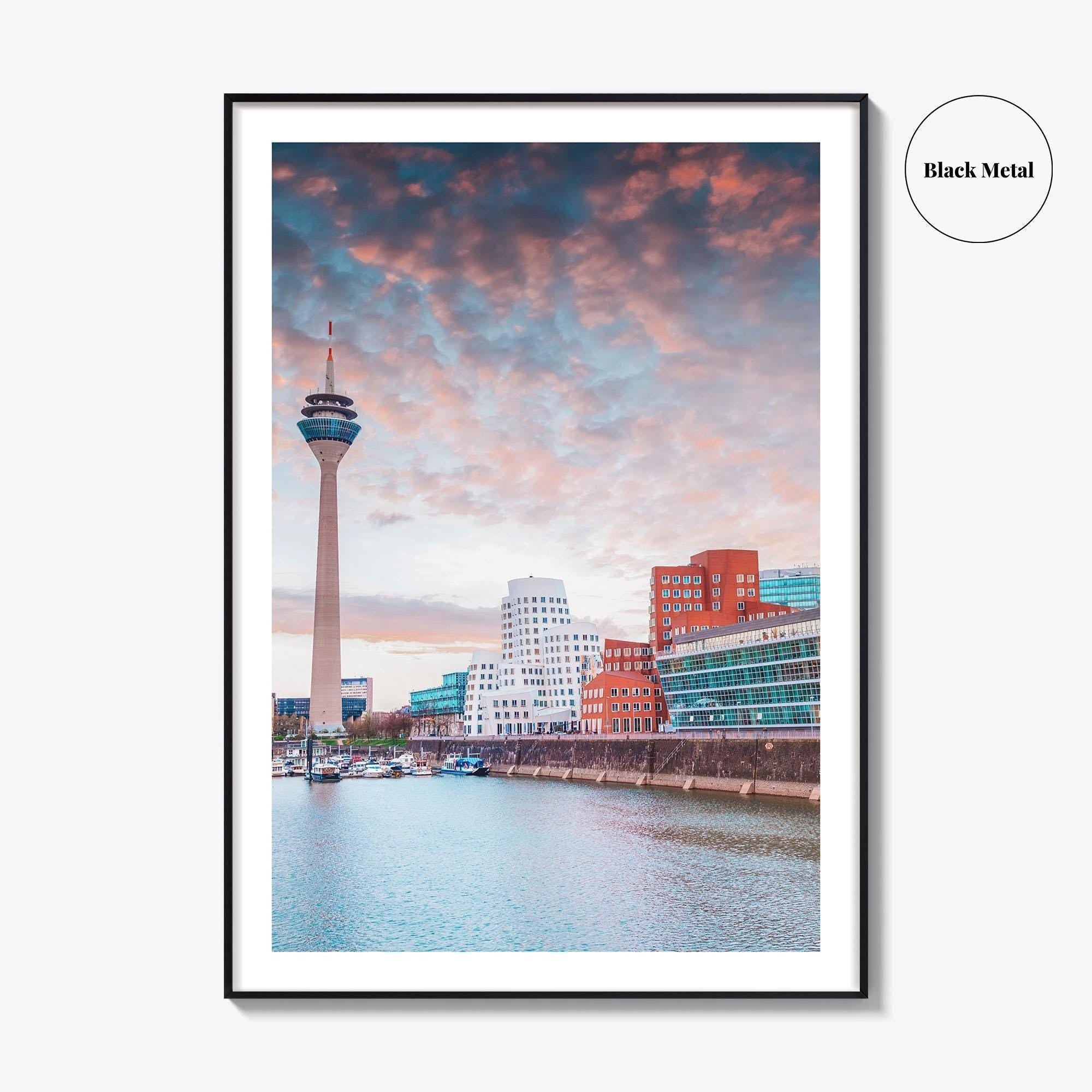 Dusseldorf Fine Art Photo Print, Rheinturm, Rhine, North Rhine-Westphalia, Germany Wall Art Poster