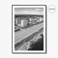 Jacksonville Beach Black and White Fine Art Photo Print, Florida USA, Atlantic Coast, Poster