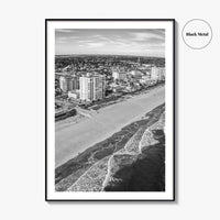 Jacksonville Beach Black and White Fine Art Photo Print, Florida USA, Atlantic Coast, Poster