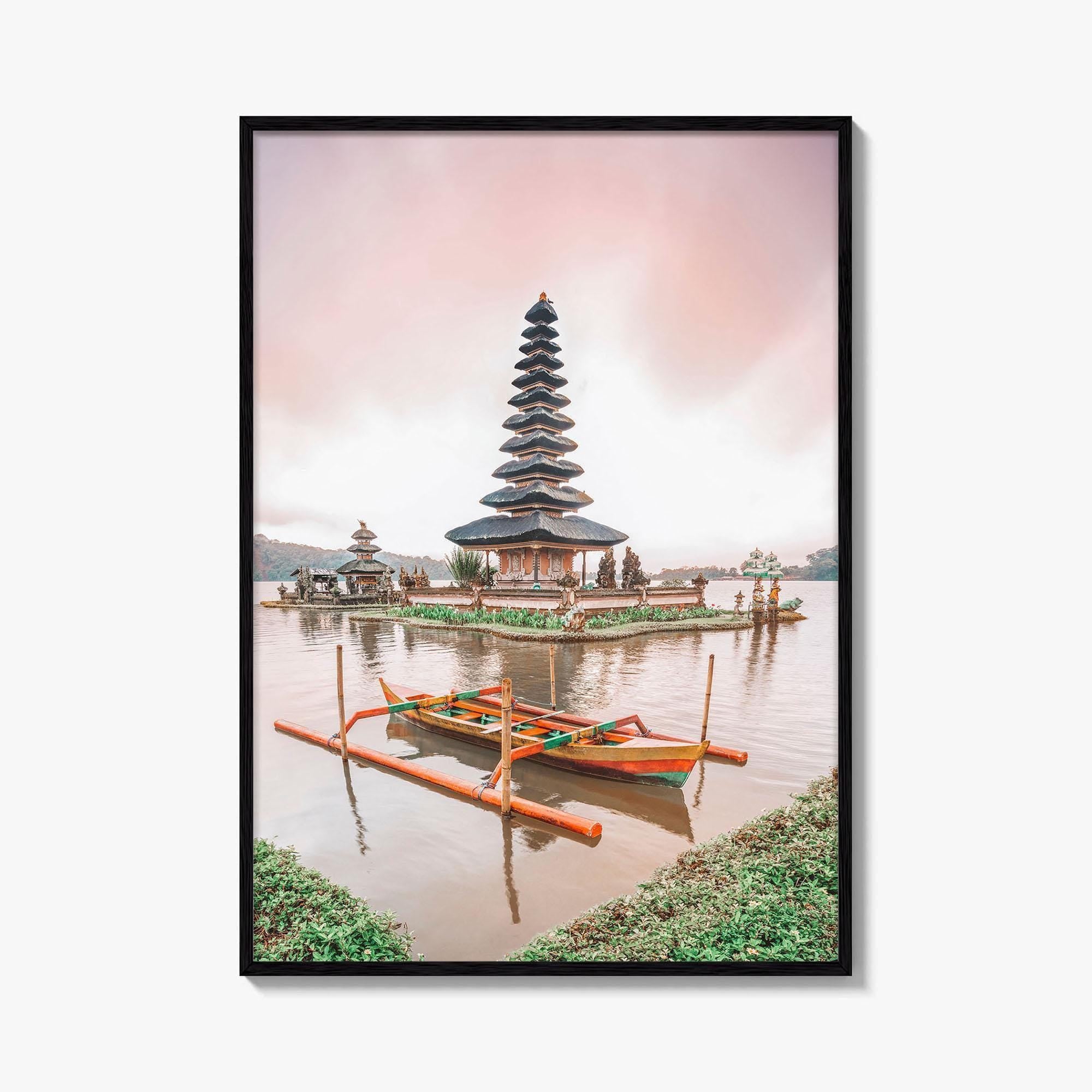 Bali Fine Art Photo Print, Lake Bratan, Pura Ulun Danu Bratan Temple, Indonesia Poster