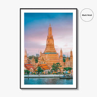 Bangkok Fine Art Photo Print, Wat Arun Temple, Chao Phraya River, Thailand Wall Poster