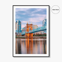 Cincinnati Skyline Fine Art Photo Print, Downtown, Ohio River Bridge, OH USA Wall Poster