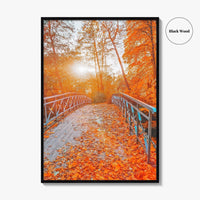 Central Park Fine Art Photo Print, New York, NYC, Bridge, Lake, Fall Foliage